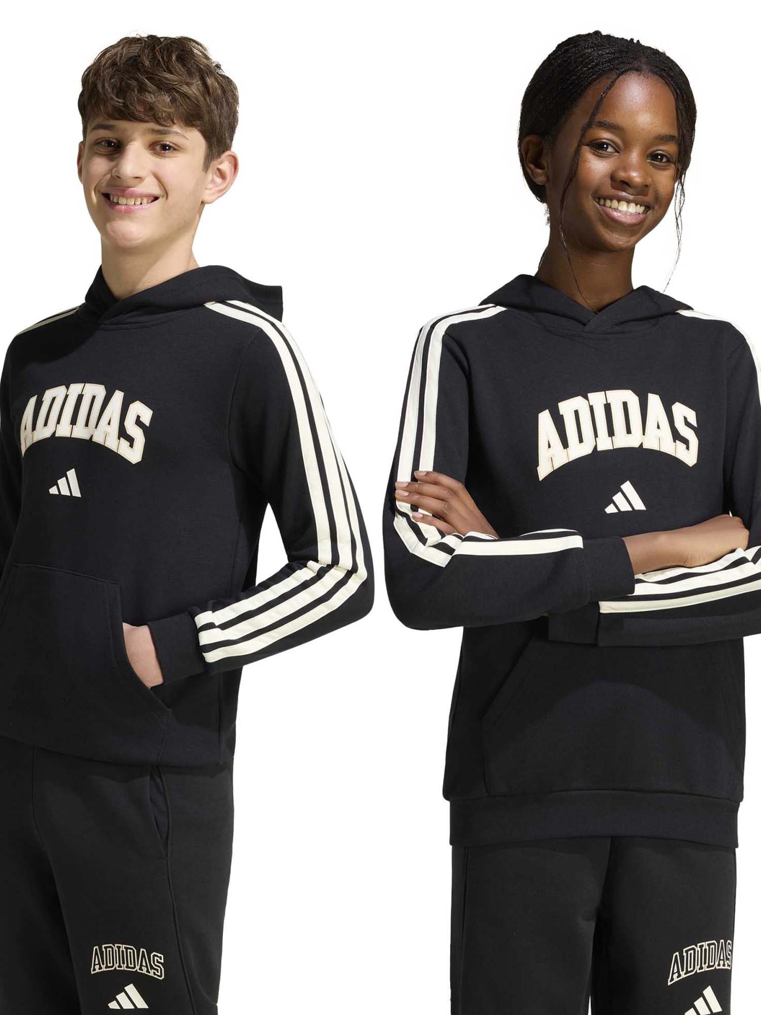 Felpa nera Adidas Codes Collegiate unisex bambino